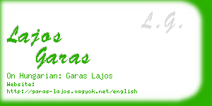 lajos garas business card